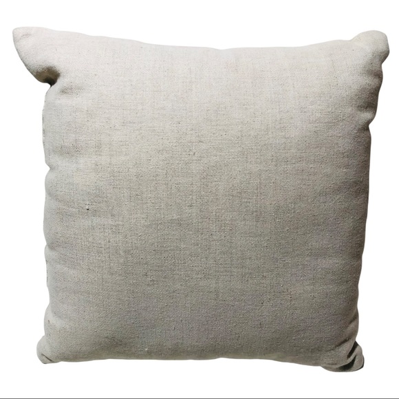 Poinsettia Pillow 11" Square Neutral Colors Holiday Farm House - Picture 3 of 3